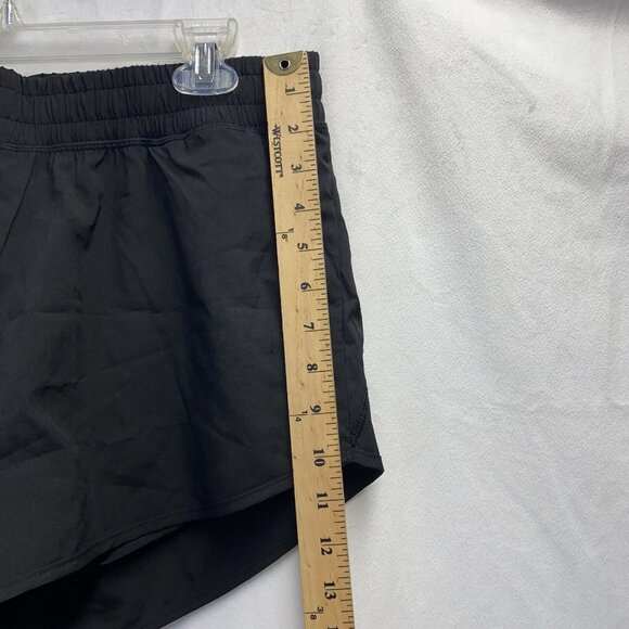 AFITNE Lined Elastic Waist Athletic Running Shorts Women Large Black Zip Pocket - Picture 4 of 14